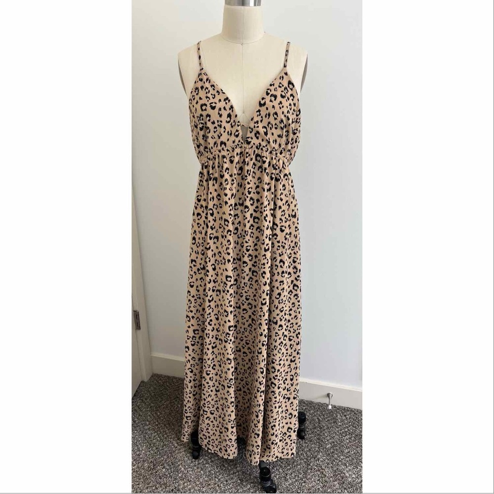 A New Day Leopard Print Maxi Dress - Tan and Black